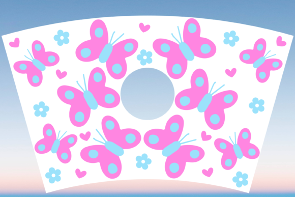 Boho Butterfly Flower Starbucks Cup SVG Graphics & Print Templates