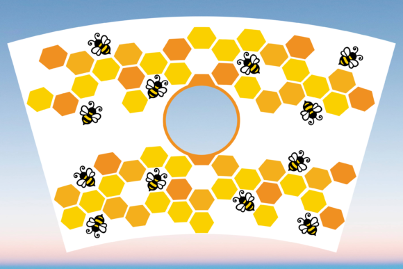 Bumble Honey Bee Hive Starbucks Cup SVG Graphics