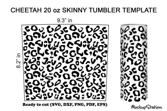 Cheetah Tumbler SVG & Leopard Tumbler Graphics for Crafts