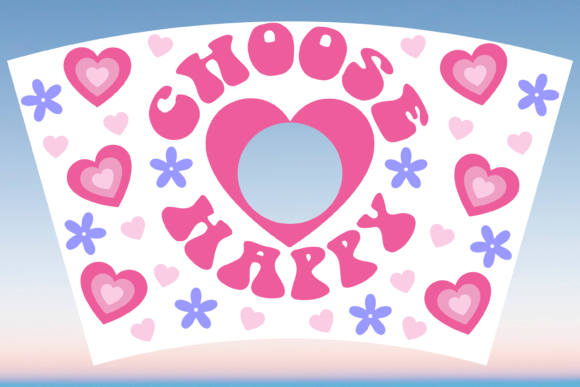 Choose Happy Boho 24oz Starbucks Cup SVG: Graphics & Print Templates