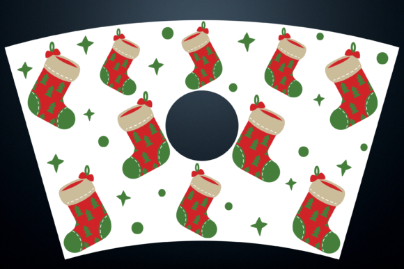 Christmas Stocking Starbucks Cup SVG: Graphics & Print Templates