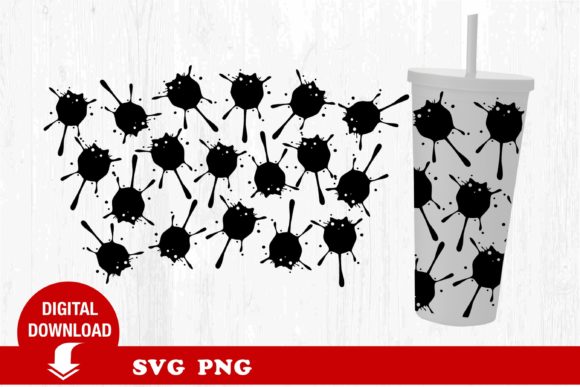 Colorful Paint Tumbler SVG: Spots & Cat Graphics
