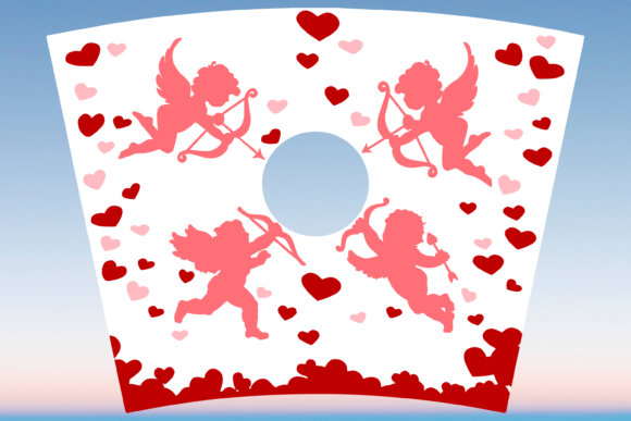 Cupid Hearts Acrylic Starbucks Cup SVG