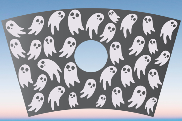 Cute Ghosts Halloween Starbucks Cup SVG: Graphics & Print Templates