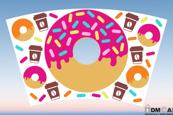 Donut Sprinkles Coffee Starbucks Cup SVG Graphics