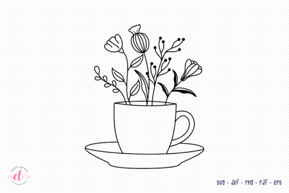 Floral Tea Cup SVG – Flower Bouquet SVG