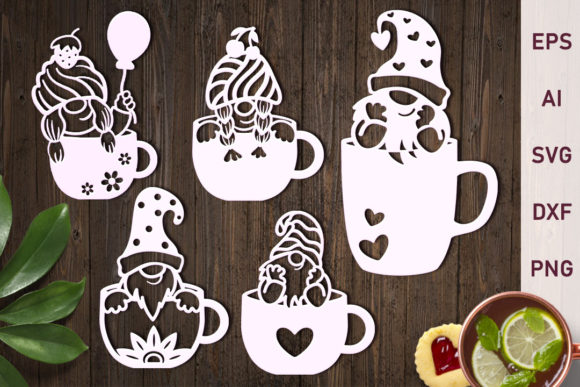 Gnome in a Cup: SVG Cut & Sublimation Graphics for Crafts
