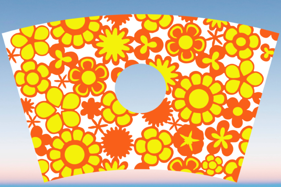 Groovy 70s Flower Boho Starbucks Cup SVG: Graphics & Print Templates
