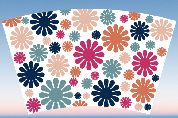 Groovy Flower Power Starbucks Cup SVG Graphics & Print Templates