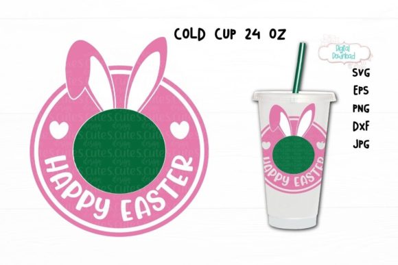Happy Easter Cup SVG: 24 Oz Cup Ring Design