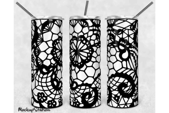 Lace Tumbler SVG Lace Design Wrap PNG: Graphics for Crafts-Driven Branding