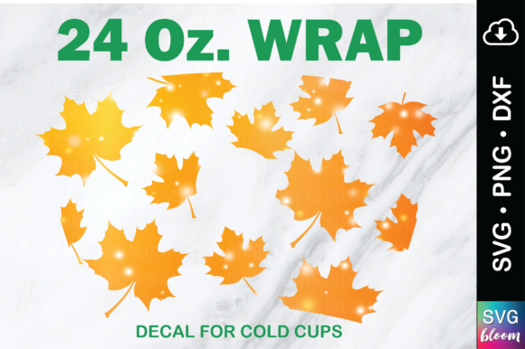 Maple Leaf Full Wrap 24oz Tumbler SVG
