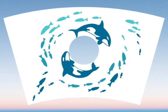 Ocean Whale Summer Starbucks Cup SVG Graphics