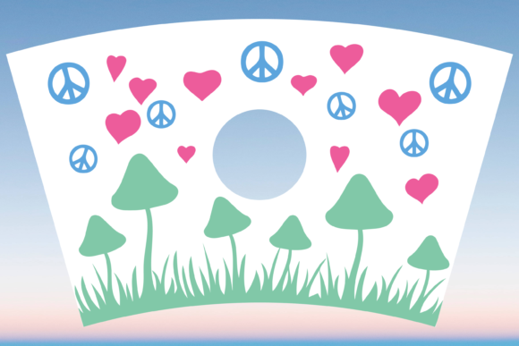 Peace Love Mushrooms Starbucks Cup SVG: Graphics & Print Templates