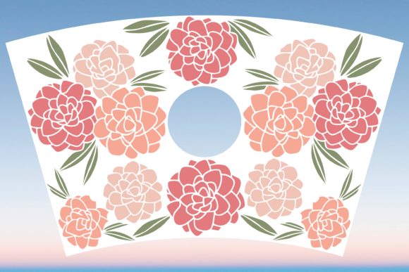 Peonies Spring Floral Starbucks Cup SVG Graphics