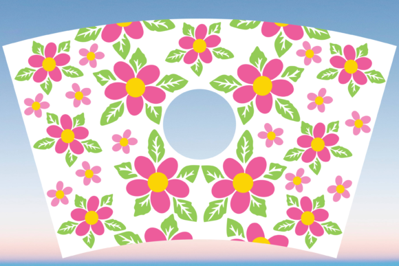 Pink Flowers Daisy Starbucks Cup SVG: Graphics & Print Templates