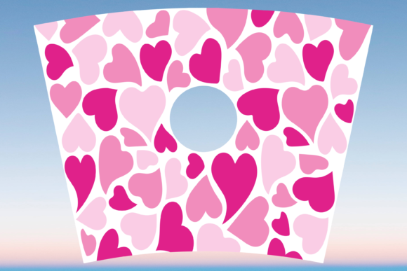 Pink Hearts Acrylic Starbucks Cup SVG: Graphics & Print Templates