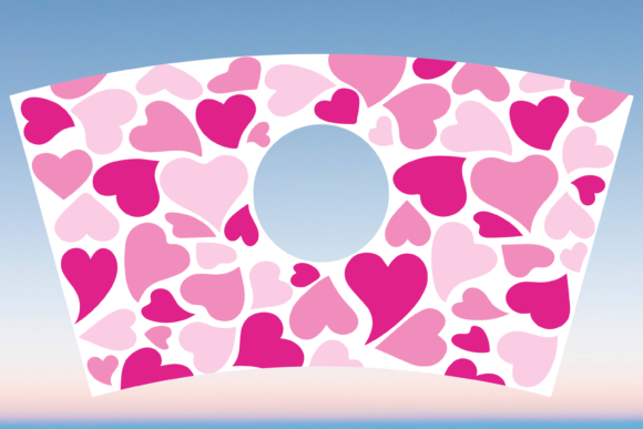 Pink Hearts Starbucks 16oz Hot Cup SVG: Graphics & Print Templates