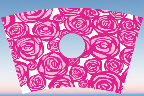 Pink Roses Floral Starbucks Cup SVG: Graphics & Print Templates