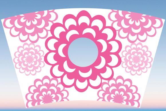 Pink Vintage Floral Starbucks Cup SVG Graphics