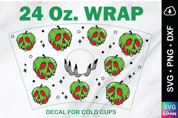 Poison Apple 24oz Full Wrap Tumbler SVG: Graphics & Print Templates