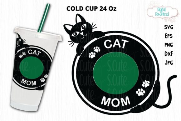 Ring Cold Cup 24 Oz SVG & Cat Mom Cup SVG — Graphics & Illustrations