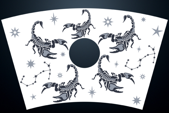 Scorpio Scorpion Stars Starbucks Cup SVG: Graphics for Print Templates