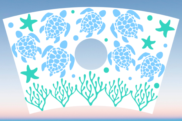 Sea Turtle Beach Ocean Starbucks Cup SVG