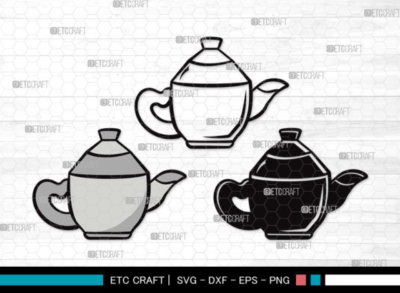 Tea Set SVG Cut File: Graphics for Crafts Branding