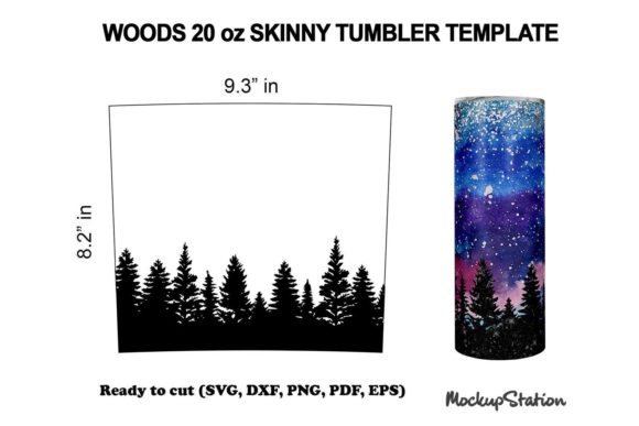 Tree Line Tumbler SVG Northern Lights: Graphics for Crafts