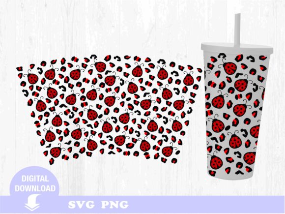 Tumbler SVG: Ladybug & Leopard Graphics for Print Templates