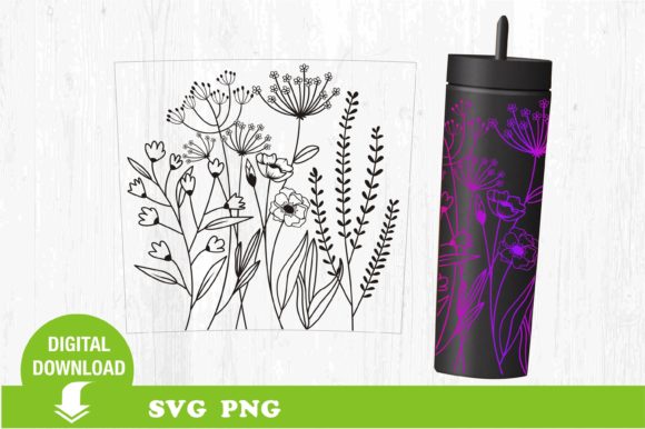 Tumbler SVG: Wildflowers & Flower SVG