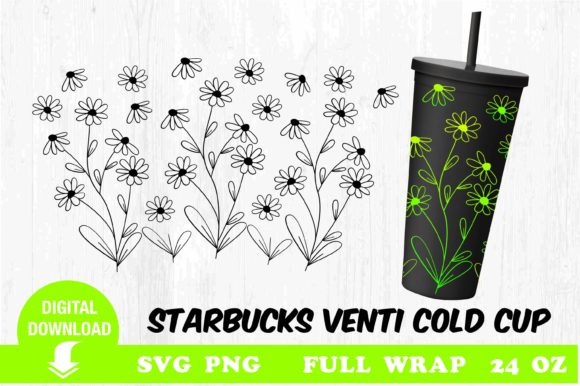 Tumbler SVG: Wildflowers Graphics & Print Templates