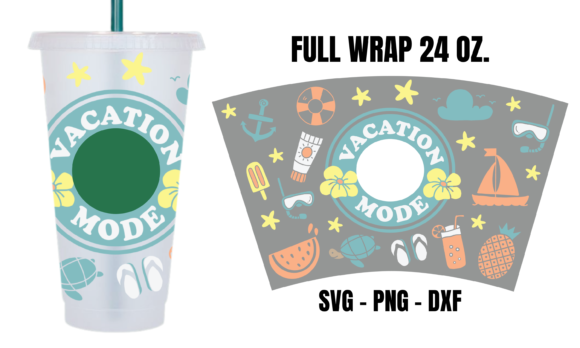 Vacation Mode Starbucks Cup SVG: Graphics for Crafts & Local Branding