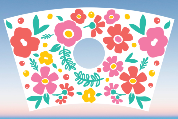 Vintage Flower Floral 24oz Wrap Cup SVG